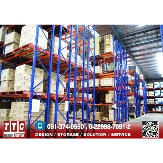 รับผลิตติดตั้งชั้นวางอุตสาหกรรม - ทีทีซี โลจิสติกส์ (ประเทศไทย) - Double Deep Pallet Racking System